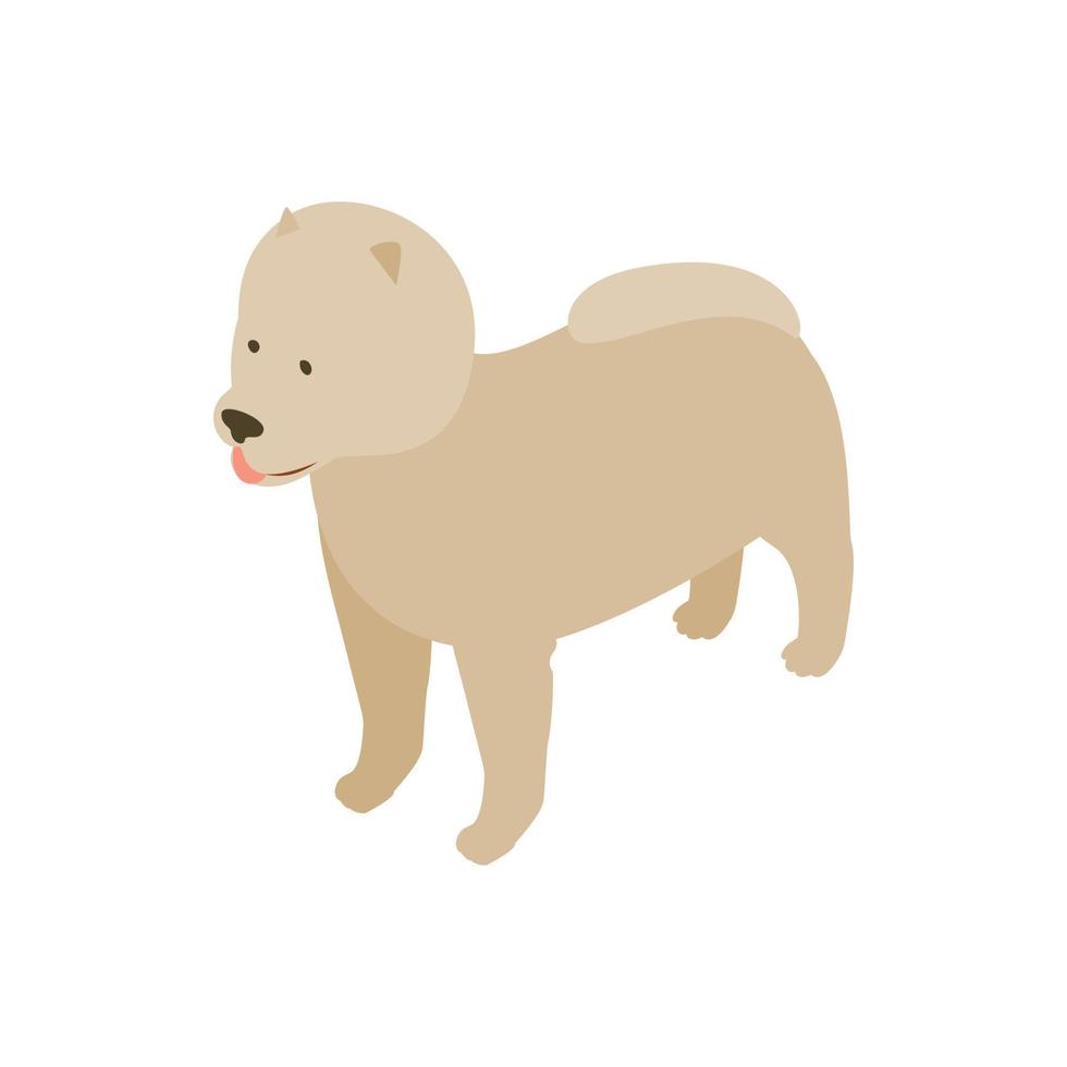 Pomeranian dog icon, isometric 3d style vector