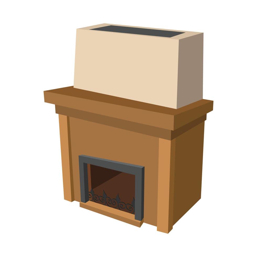 Fireplace cartoon icon vector