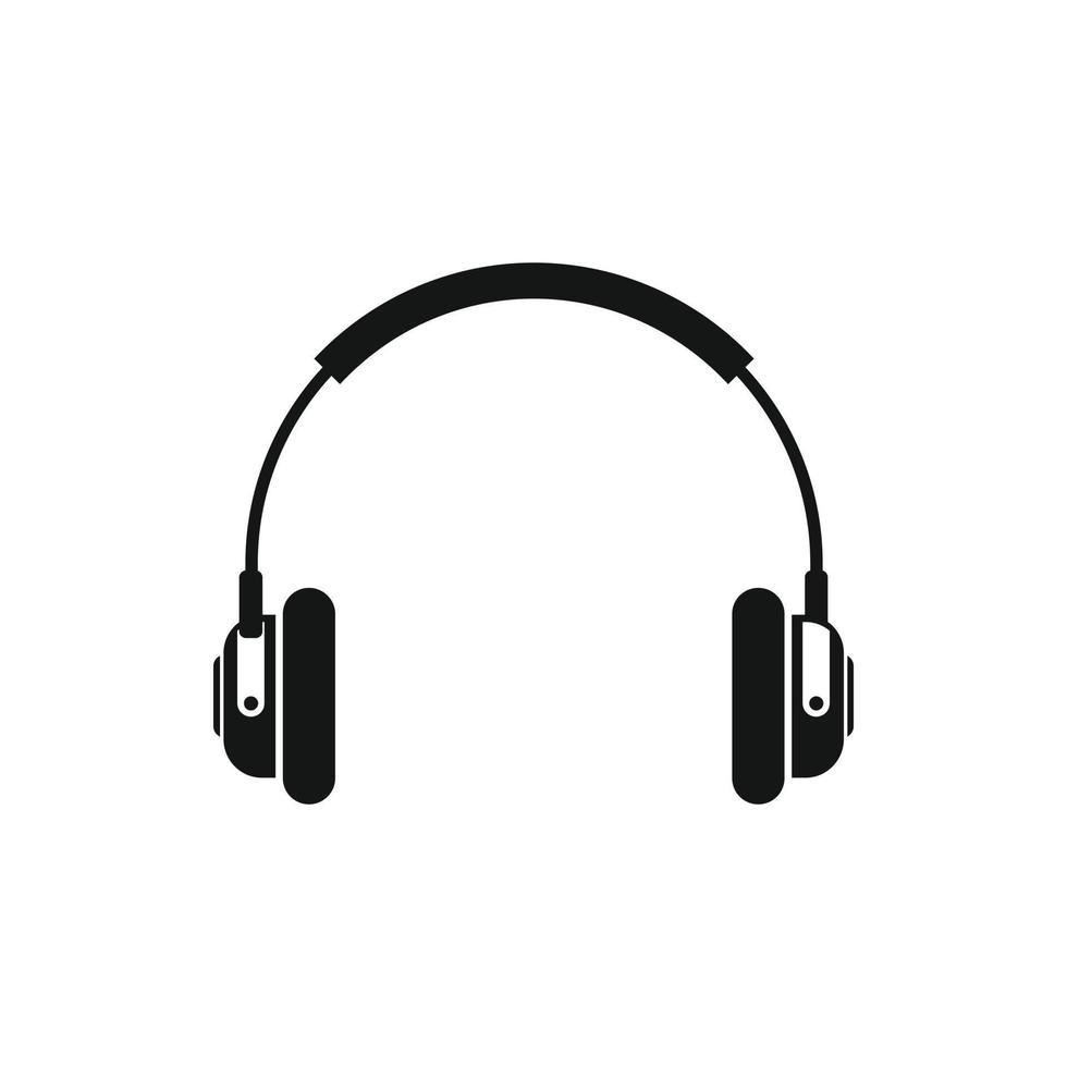 Headphones icon in simple style vector