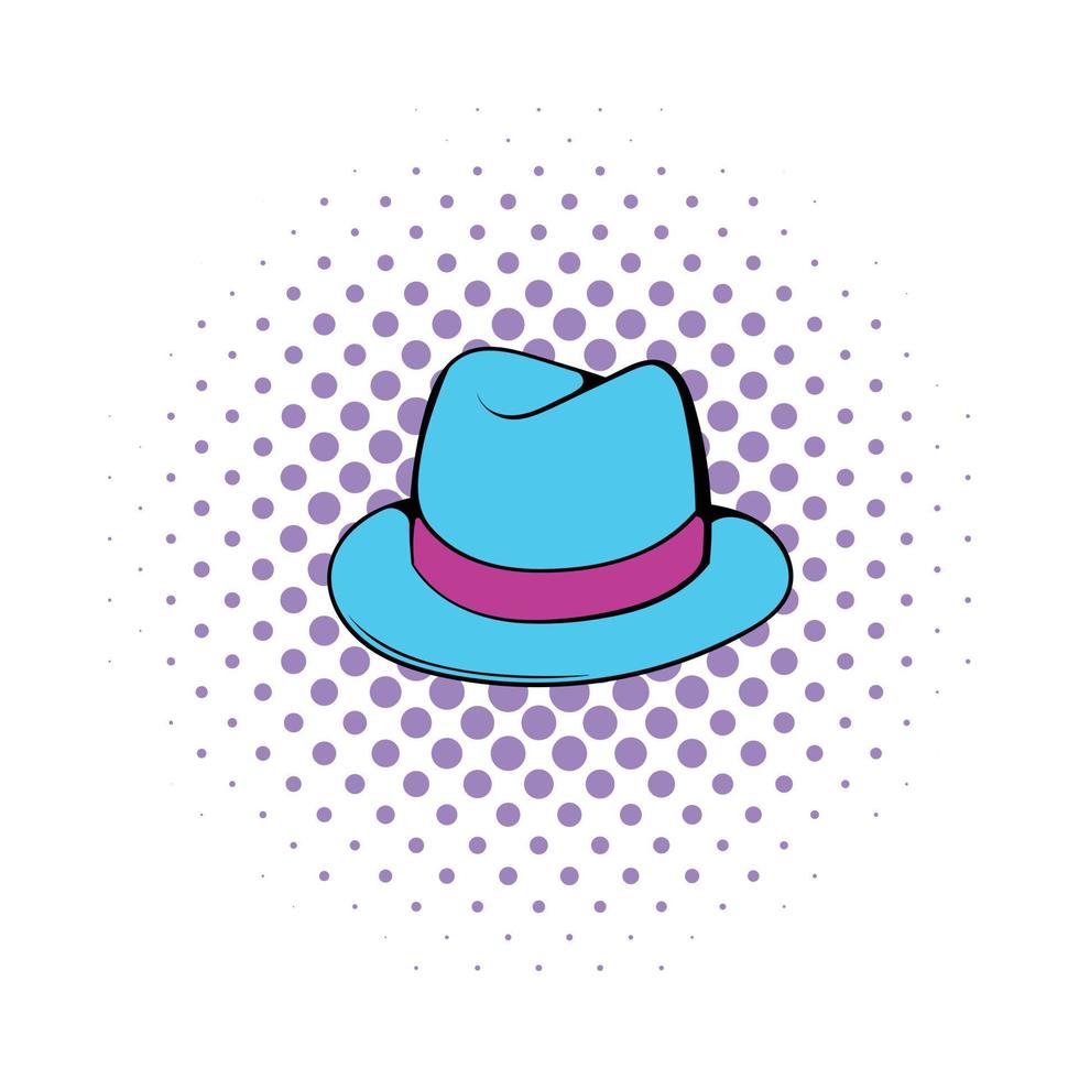 icono de sombrero de hombre, estilo comics vector