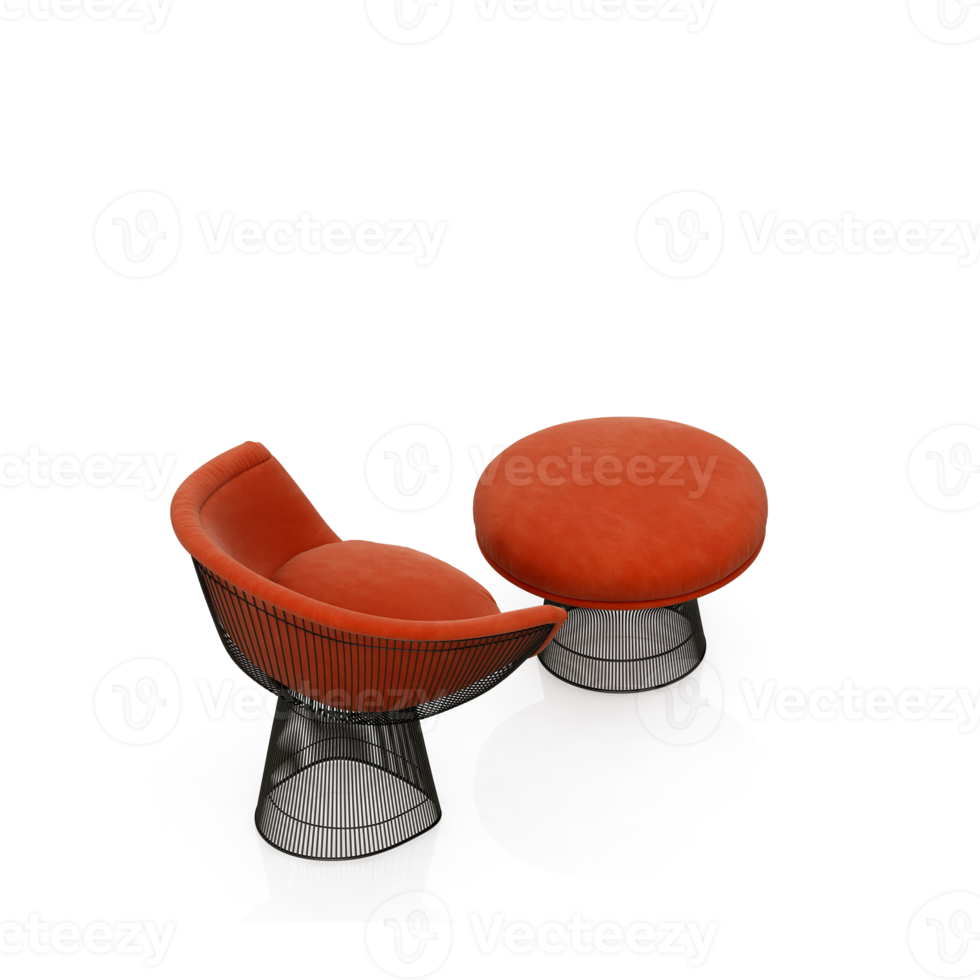 Isometric Chair 3D isolated rendering png