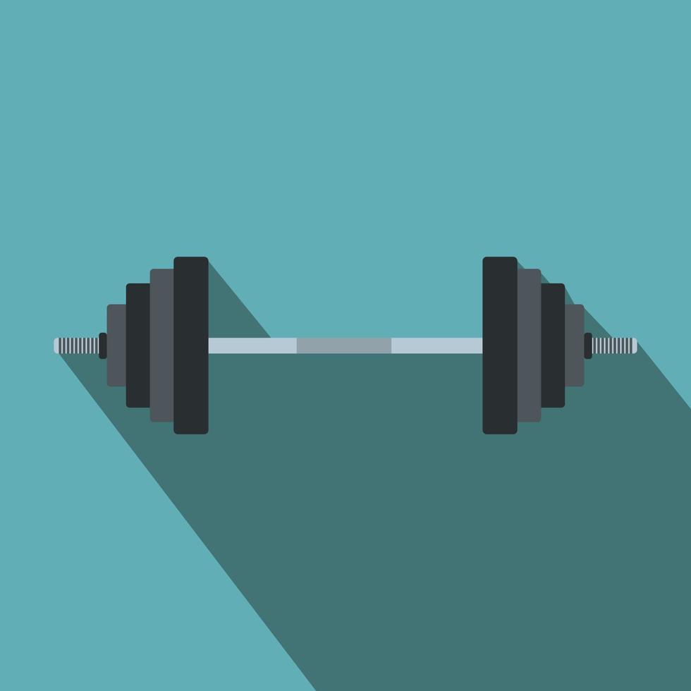 Barbell flat icon vector