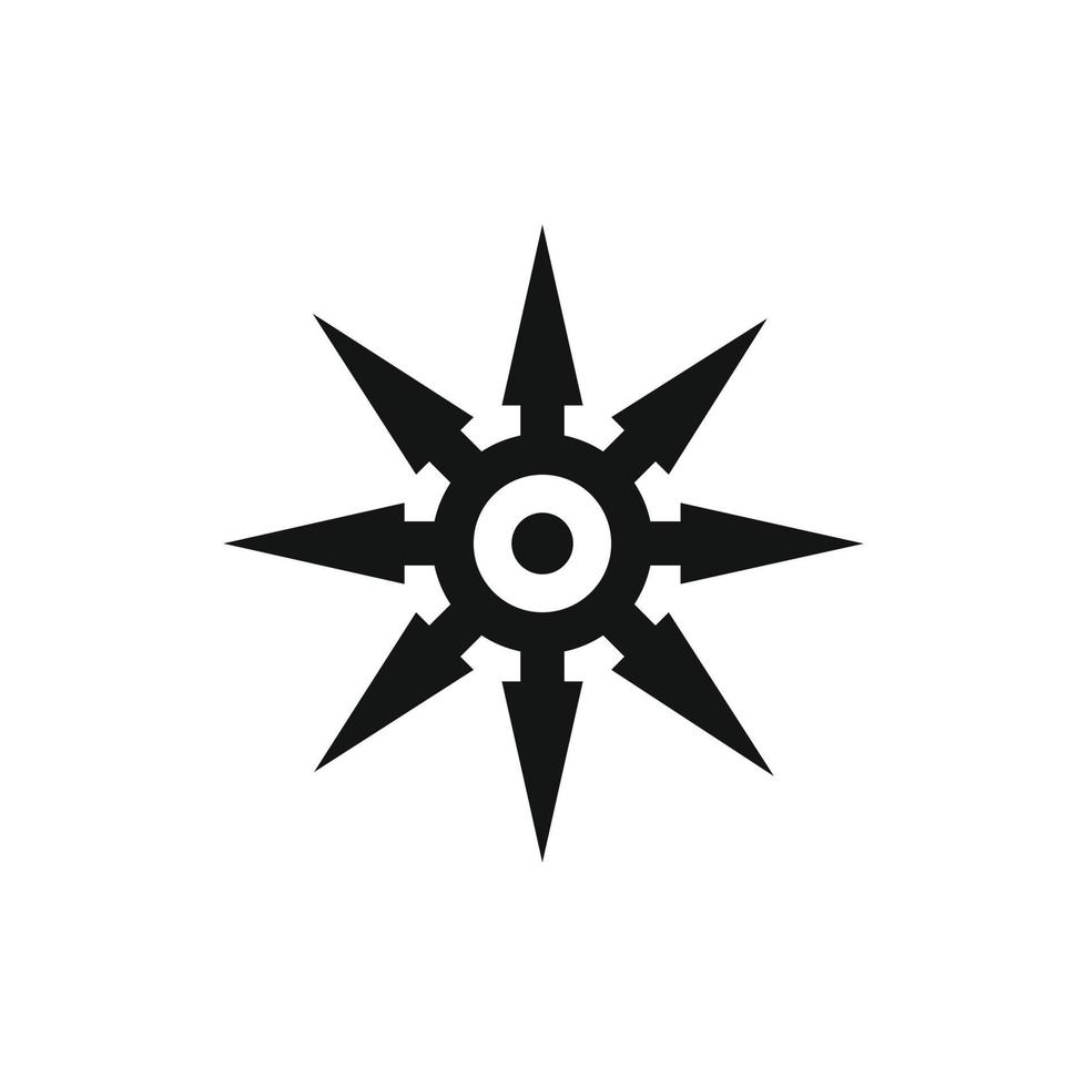 shuriken icono simple negro vector