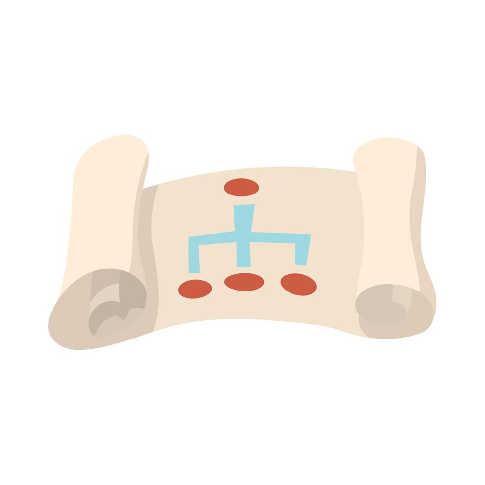 Scheme hierarchy of company icon, cartoon style vector