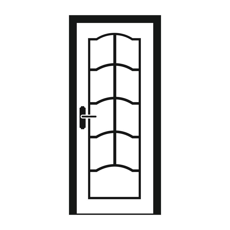 icono de puerta en estilo simple vector