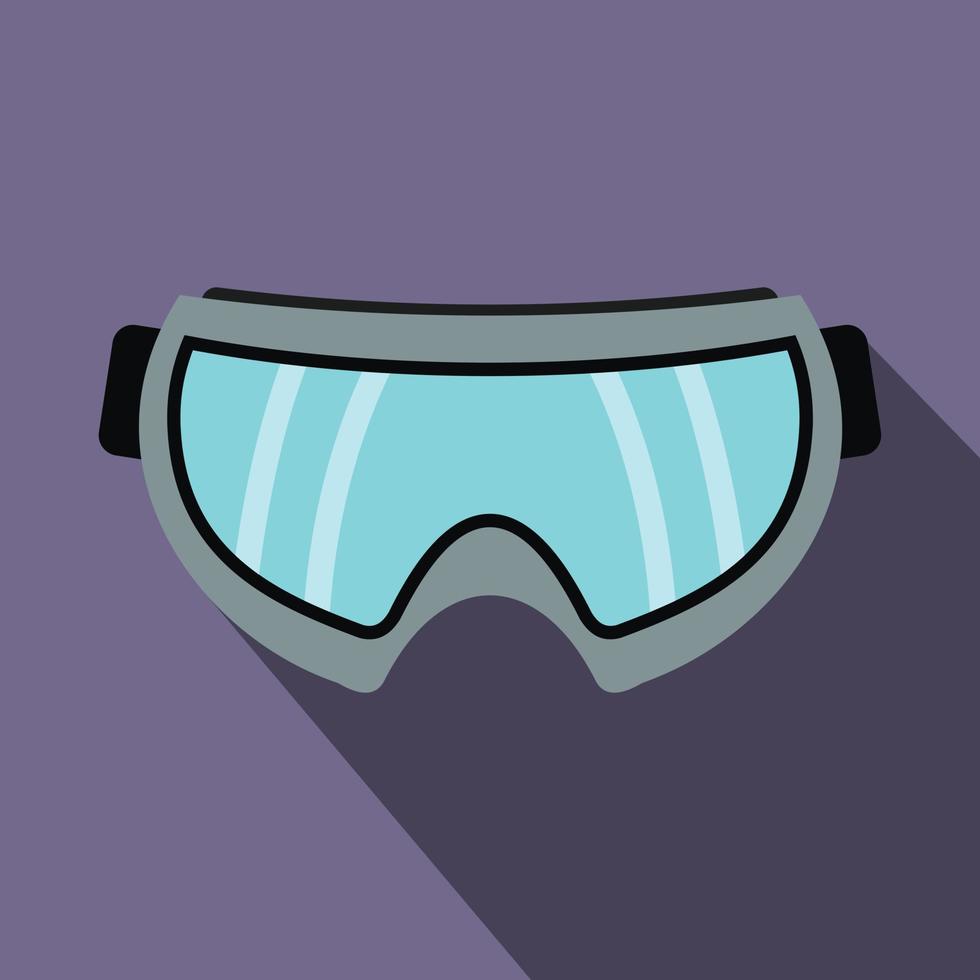 Snowboarding goggles icon, flat style vector