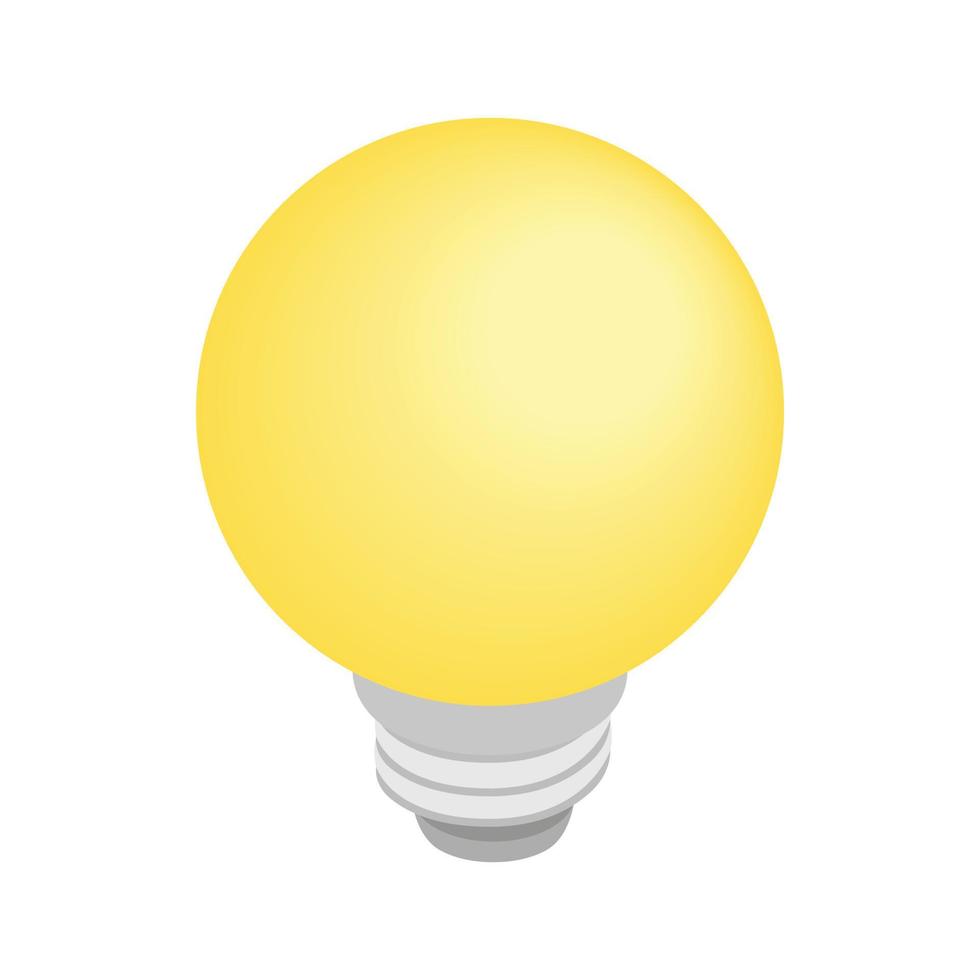 Light bulb icon, isometric 3d style vector