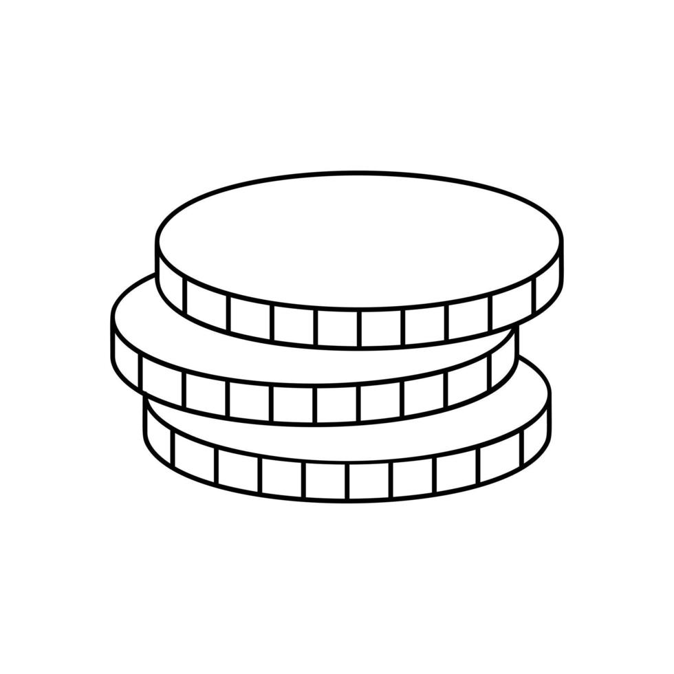 Coins line icon vector