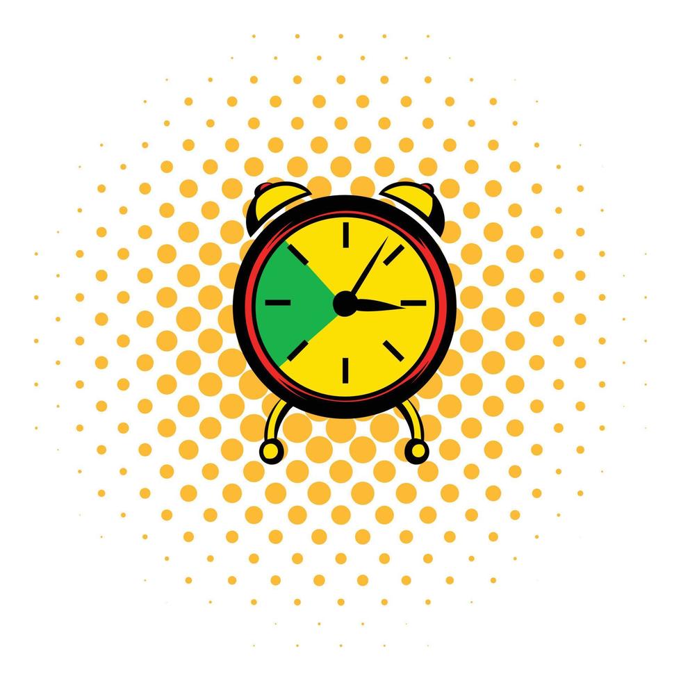 Alarm clock icon, comics style vector