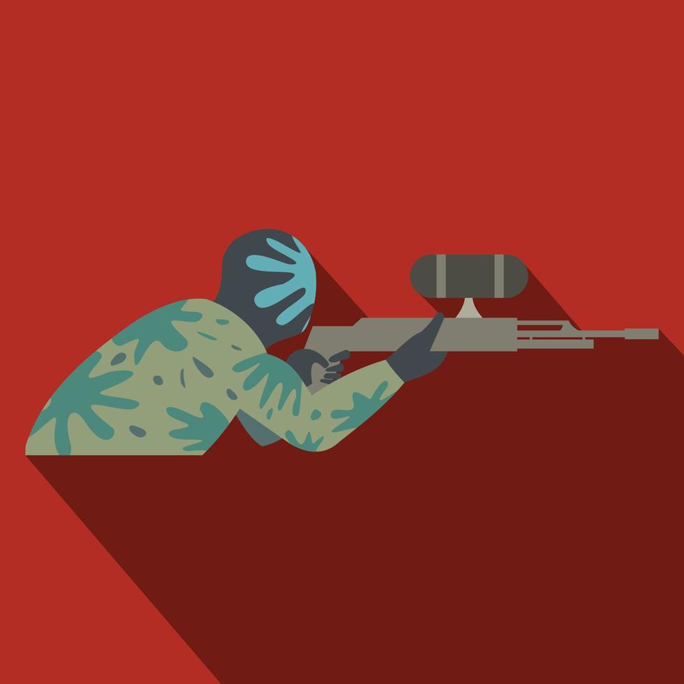 Paintball player flat icon vector