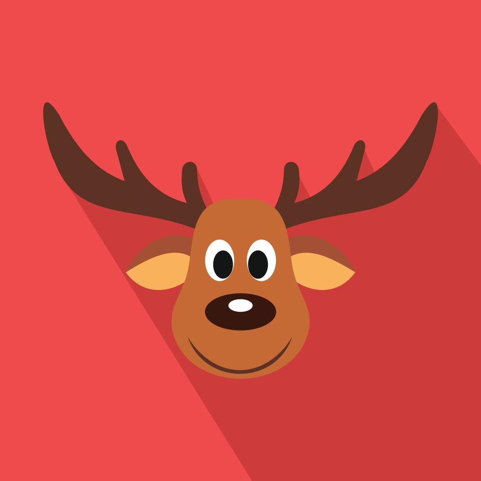 Deer christmas flat icon vector