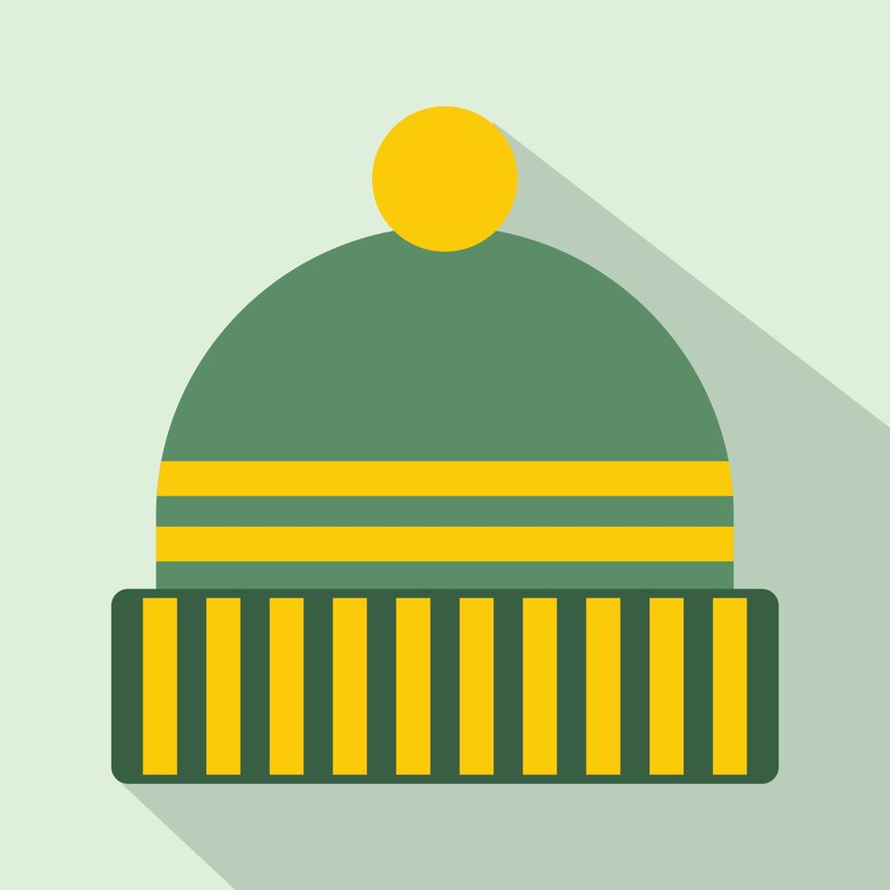 Winter hat icon, flat style vector