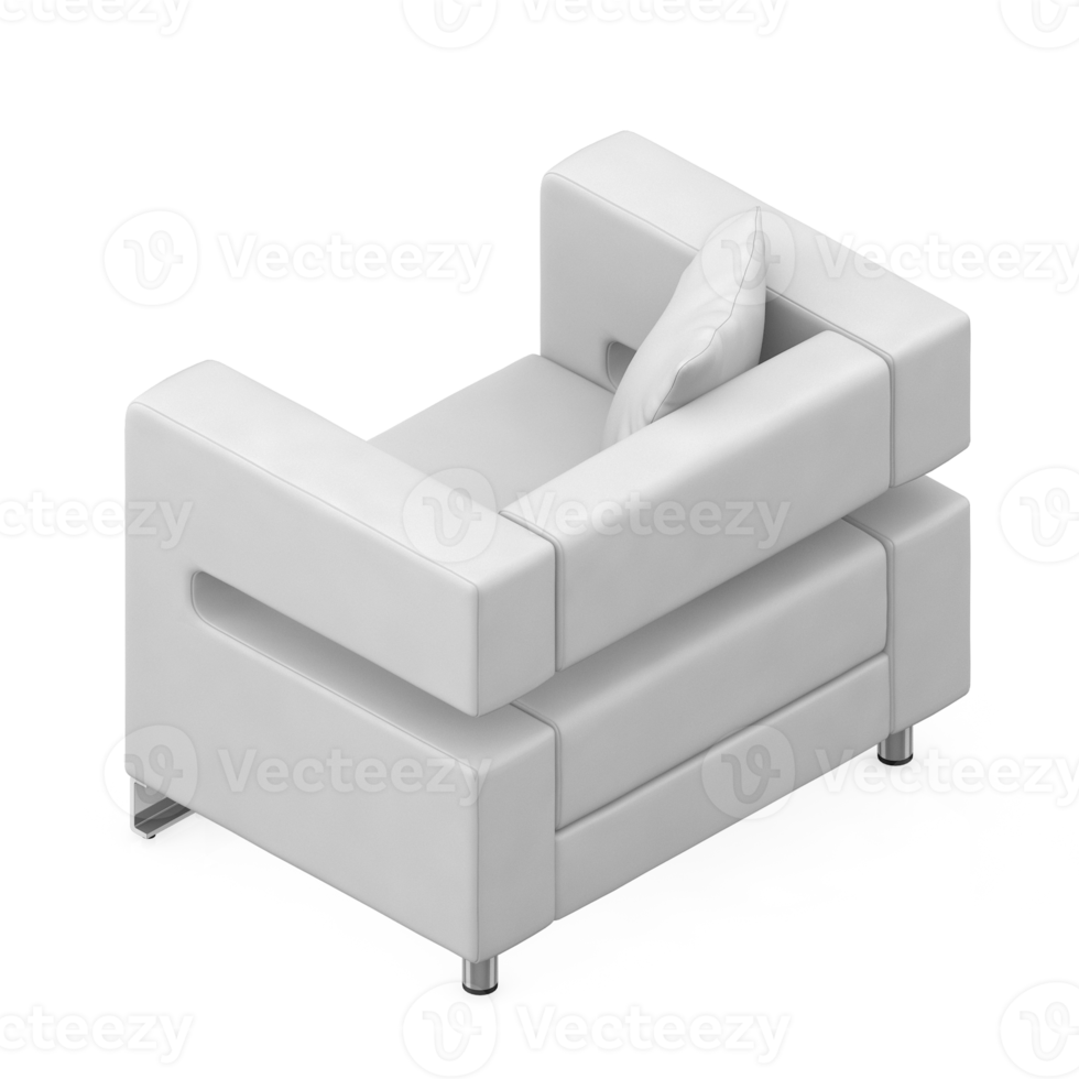 Isometric Armchair Isolated 3D render png