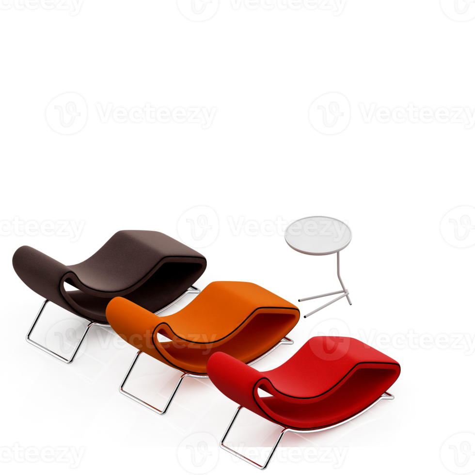 Isometric Chair 3D isolated rendering png