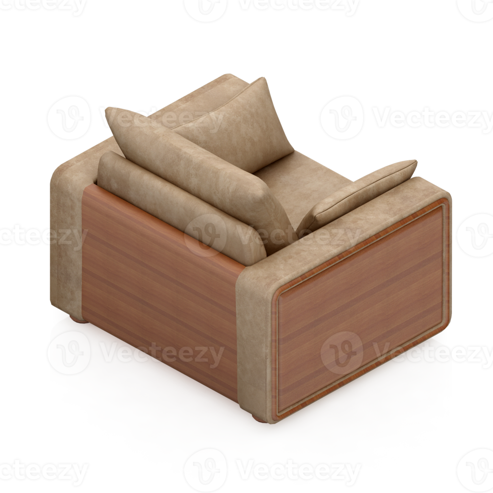 Isometric Armchair Isolated 3D render png