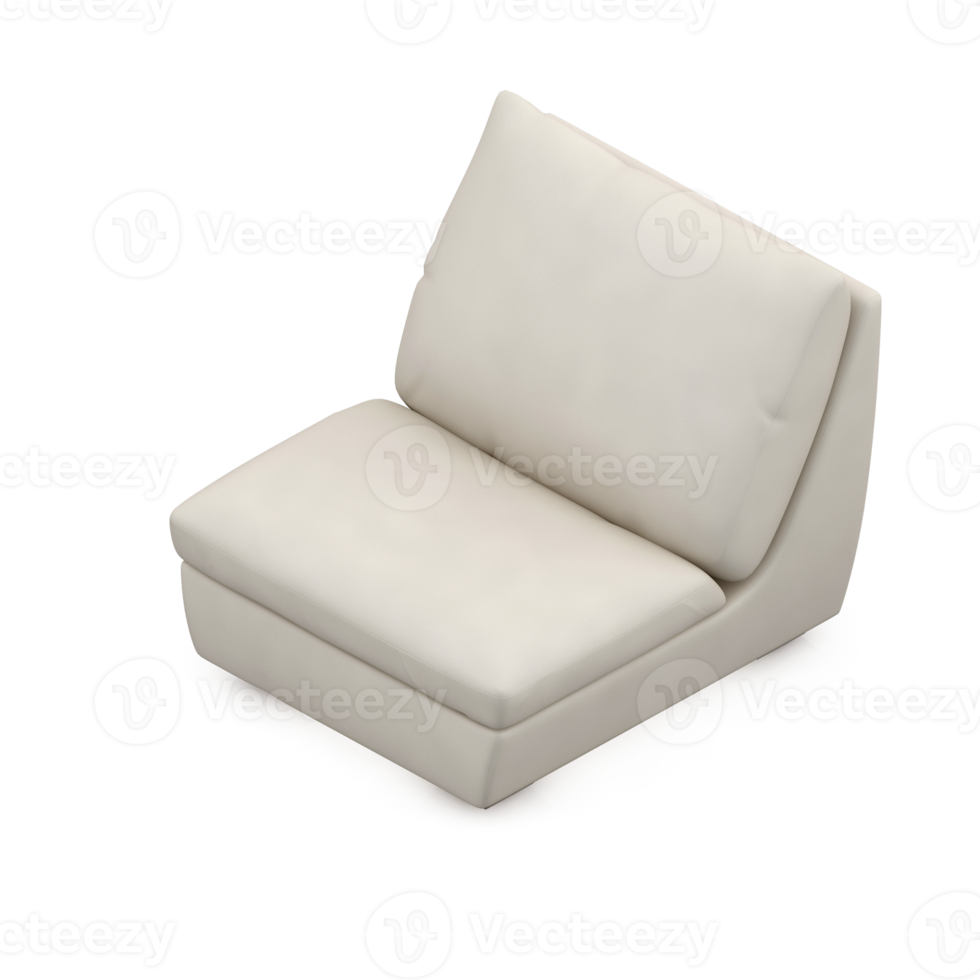 Isometric Chair 3D isolated rendering png
