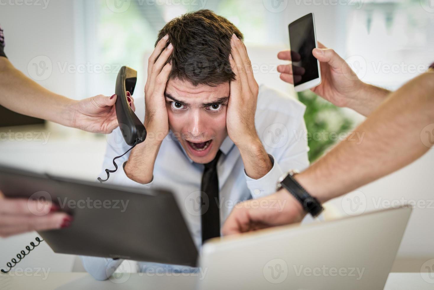 Overworked Businessman view photo