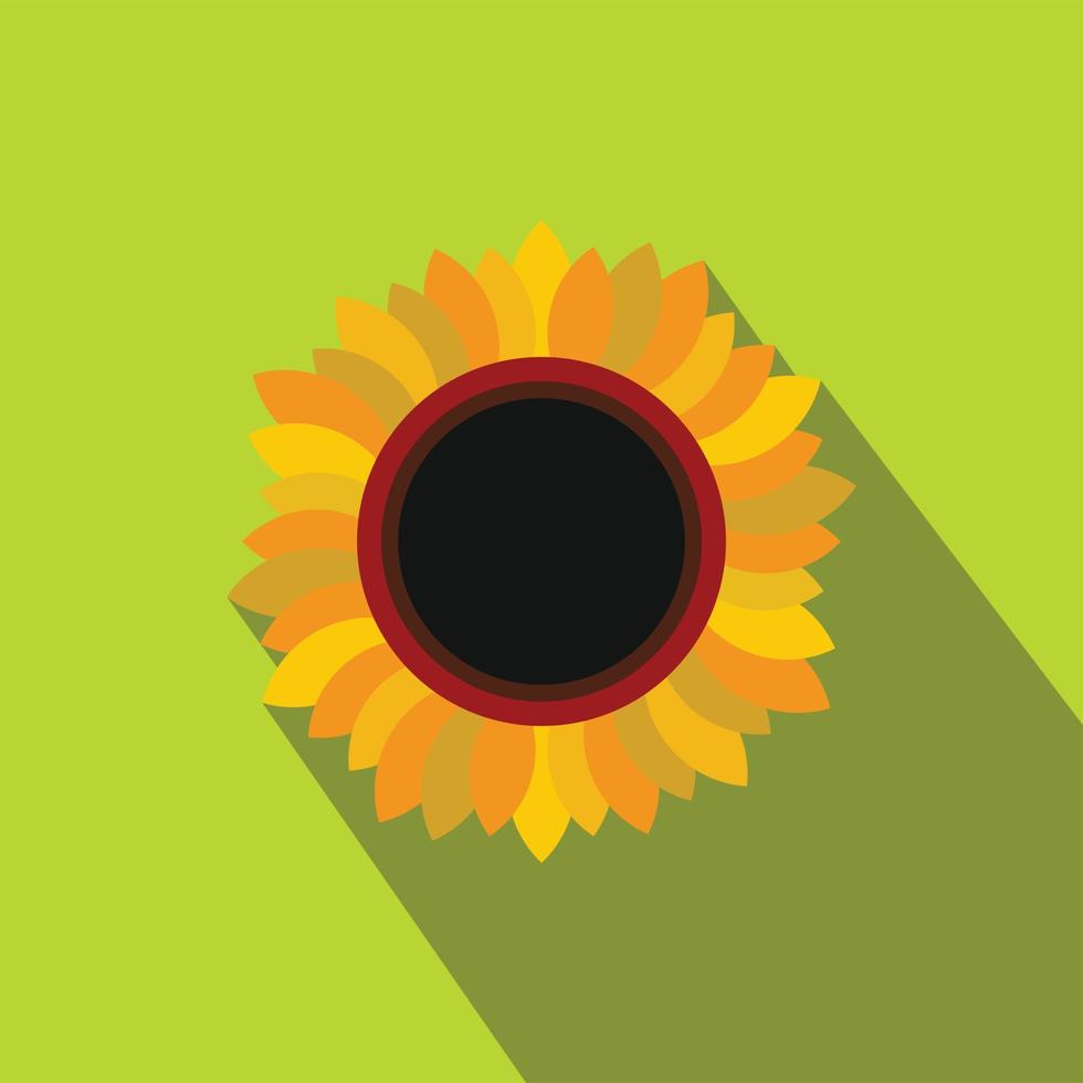 icono plano de girasol vector