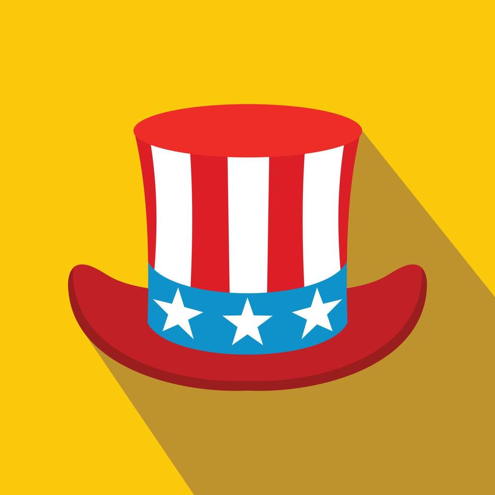 Hat in the USA flag colors flat icon vector