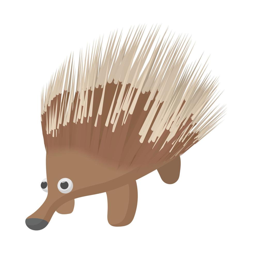 un icono de puercoespín marrón, estilo de dibujos animados vector