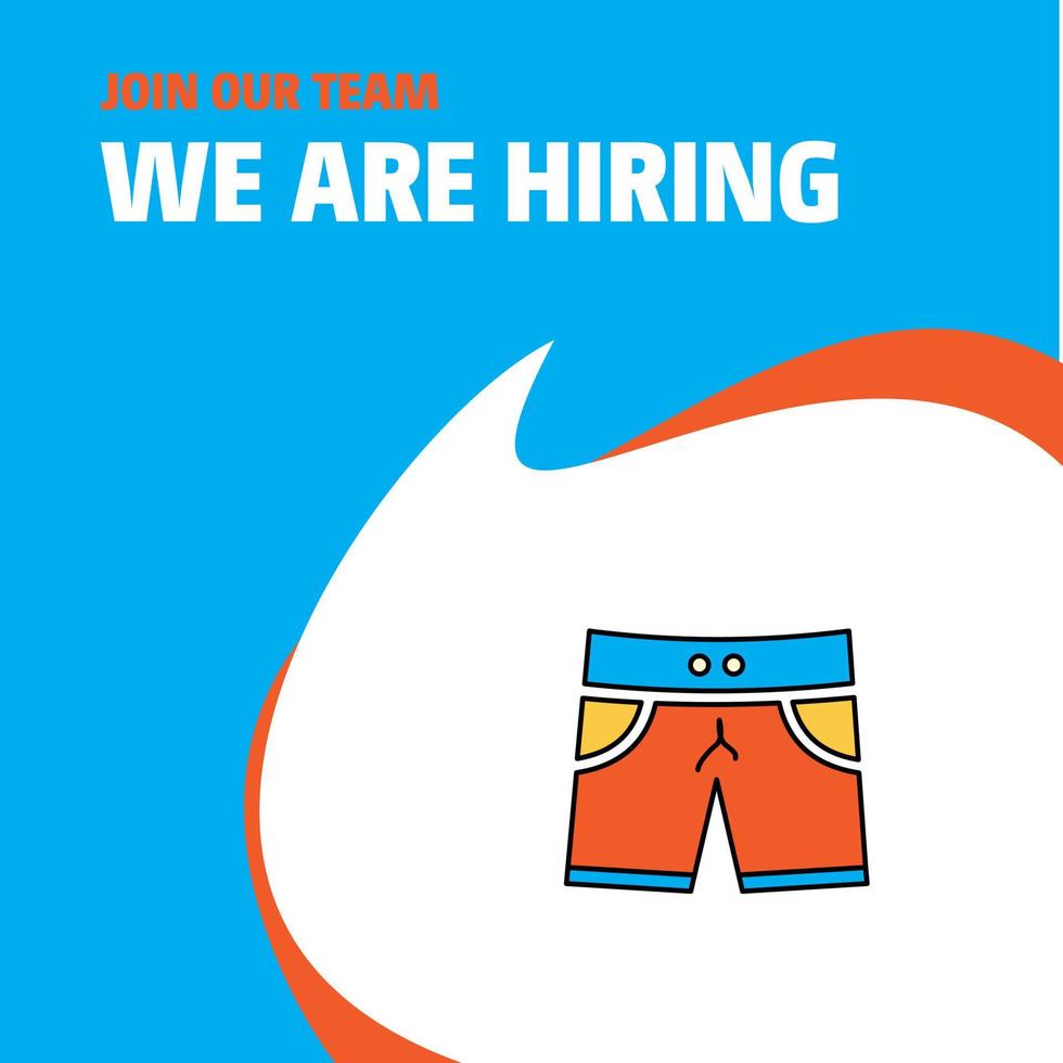 Join Our Team Busienss Company Shorts We Are Hiring Poster Callout Design Vector background