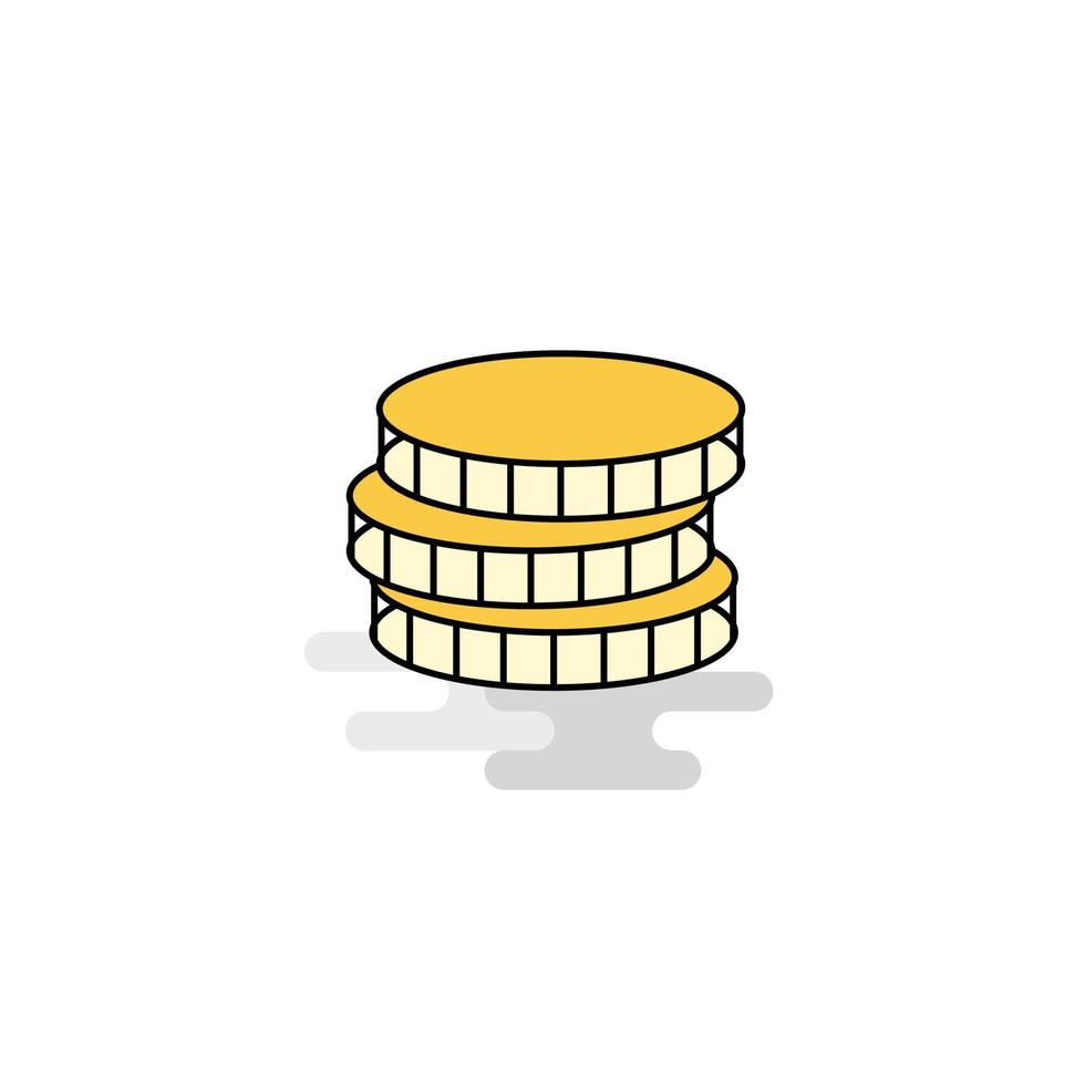 vector de icono de monedas planas