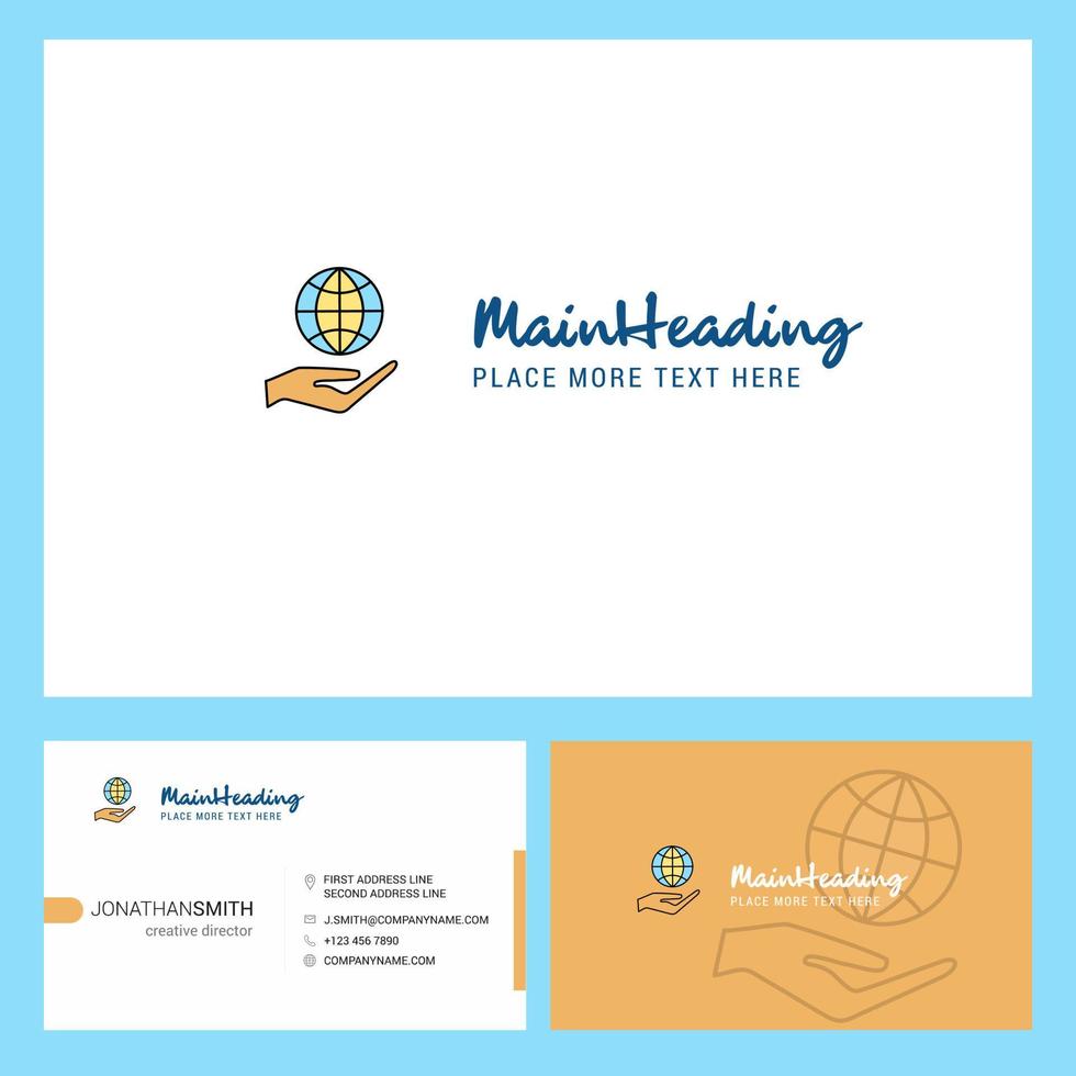 Safe world Logo design with Tagline Front and Back Busienss Card Template Vector Creative Design