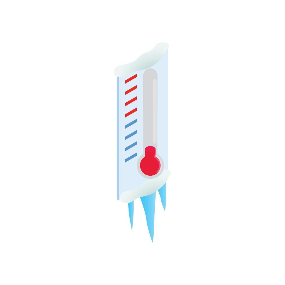 Thermometer icon, isometric 3d style vector