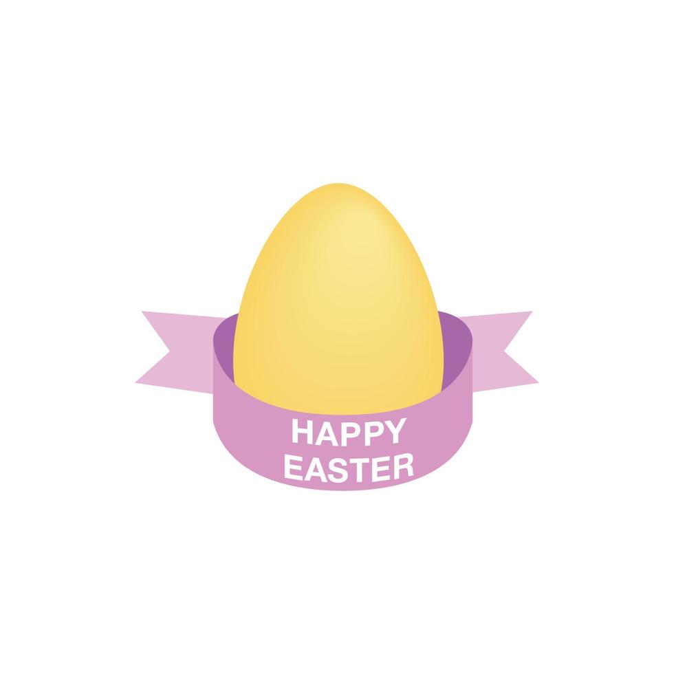 Easter eggs with ribbon isometric 3d icon vector