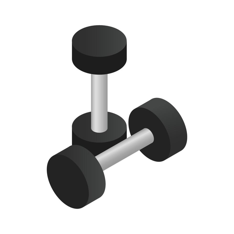 Pair of dumbbell icon, isometric 3d style vector