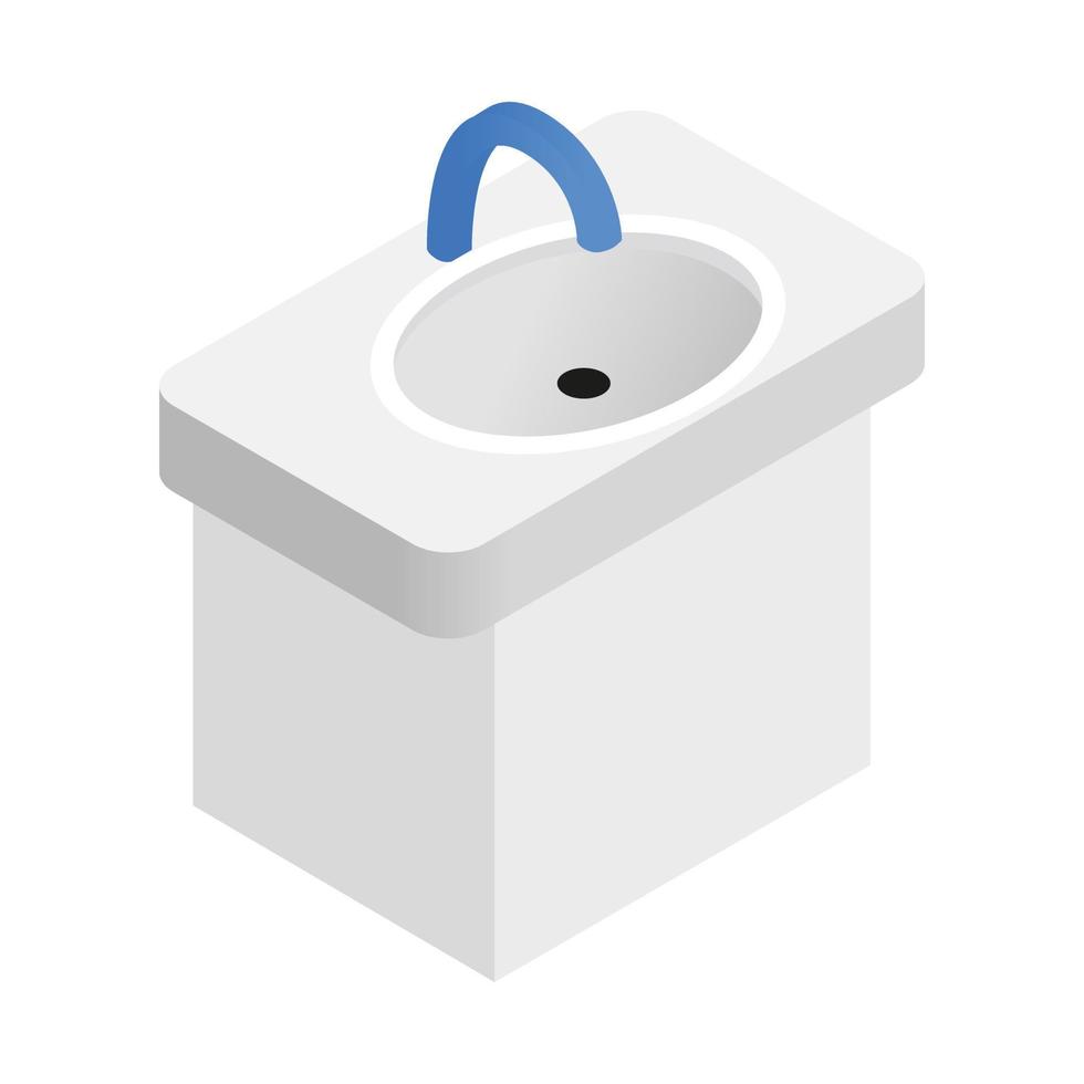 Ceramic sink isometric 3d icon vector