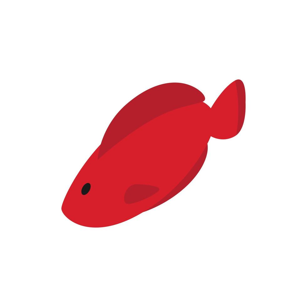 Hemichromis fish icon, isometric 3d style vector