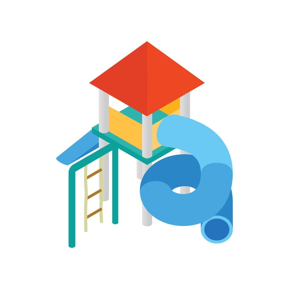 Colorful slide with a roof for the playground vector