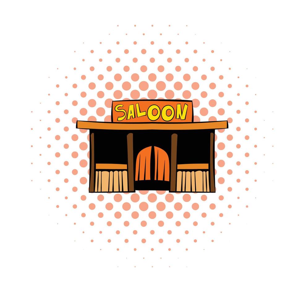 Western saloon icon, comics style vector