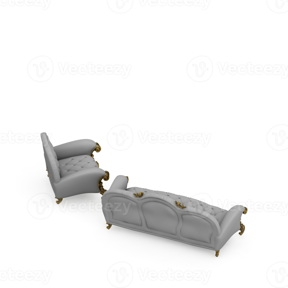 Isometric Armchair Isolated 3D render png