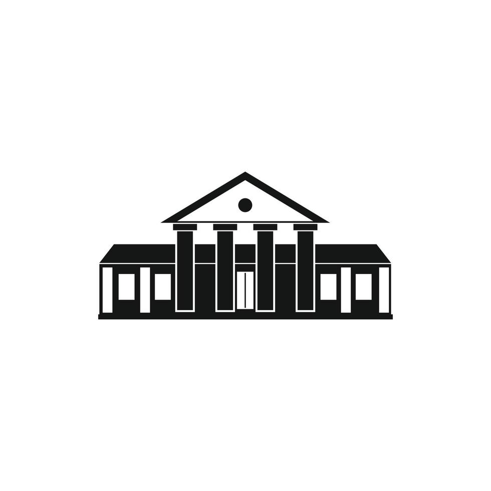 Bank building icon, simple style vector