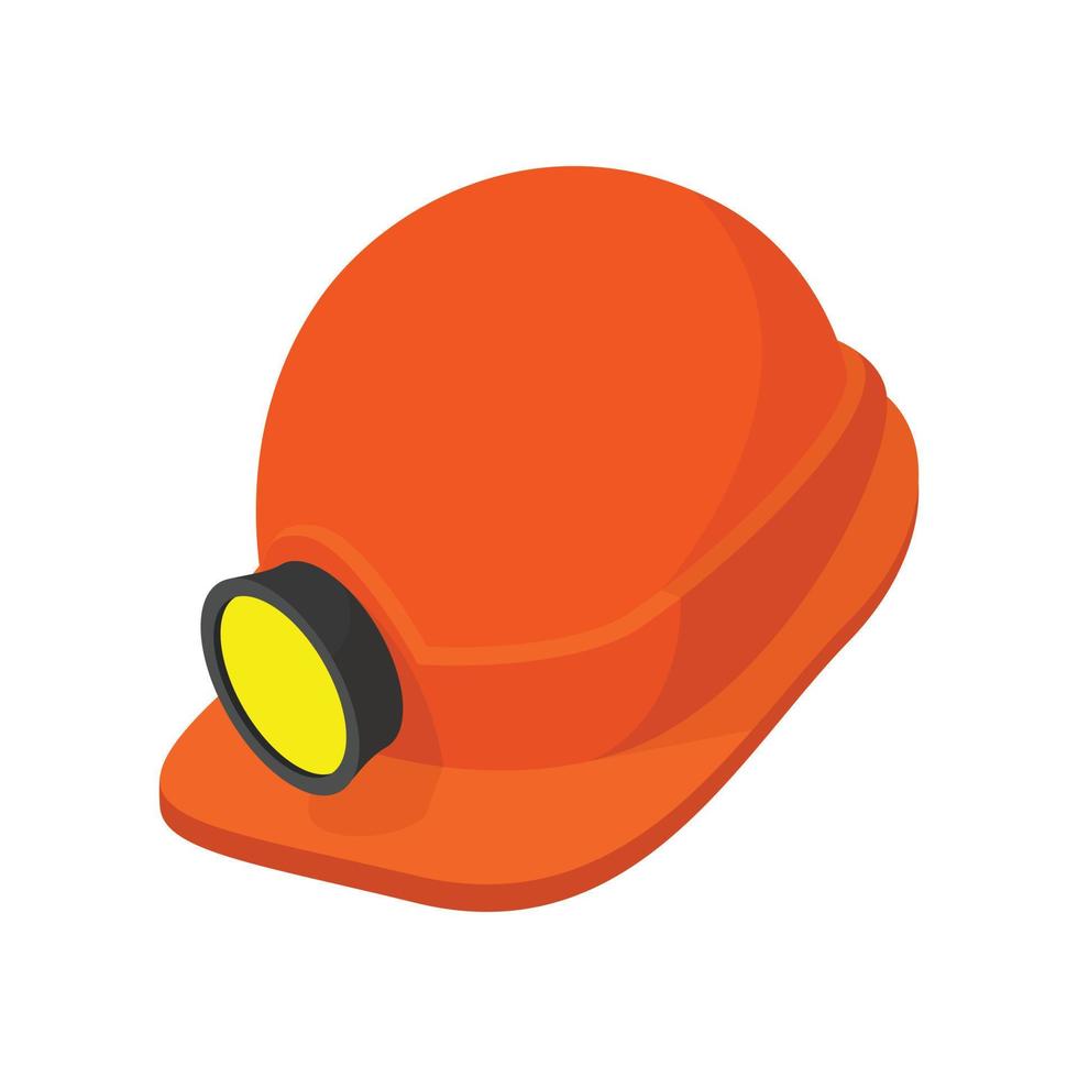 Helmet with a flashlight cartoon icon vector