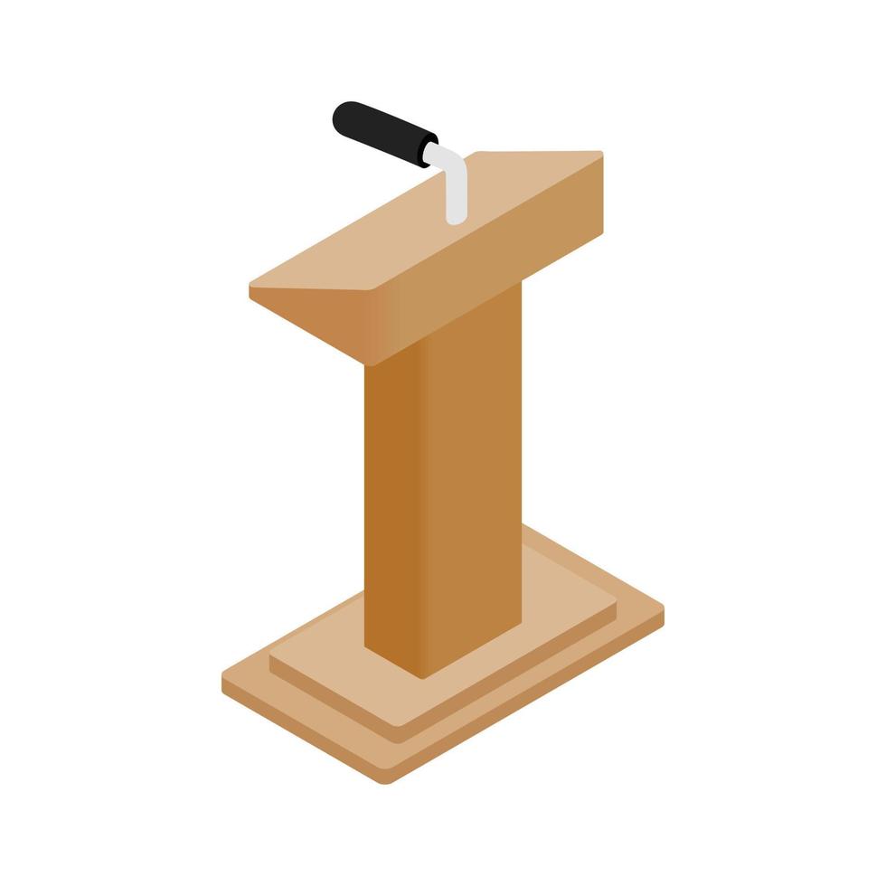 Wooden podium tribune rostrum stand vector