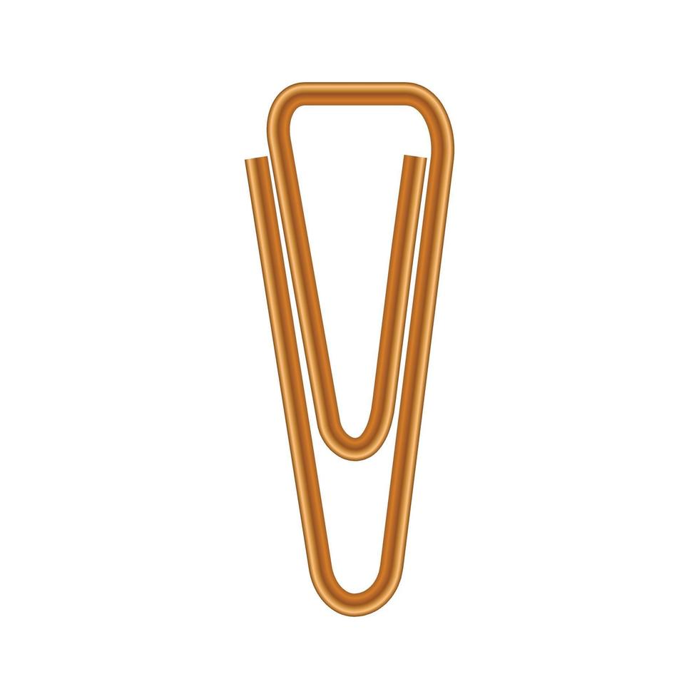 Triangular paper clip icon, realistic style vector