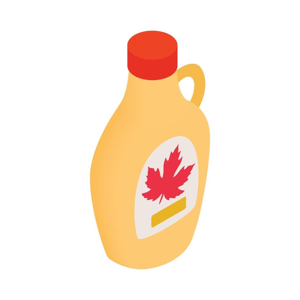 Bottle of maple syrup icon, isometric 3d style vector