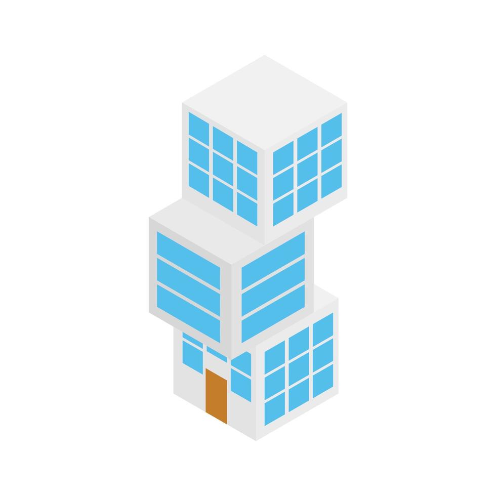 Modern building icon, isometric 3d style vector