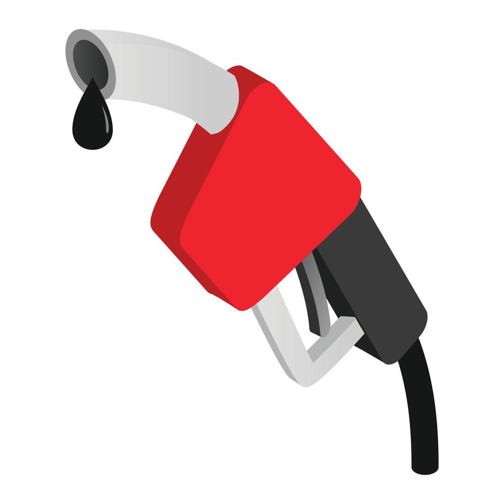Gasoline pump nozzle isometric icon vector