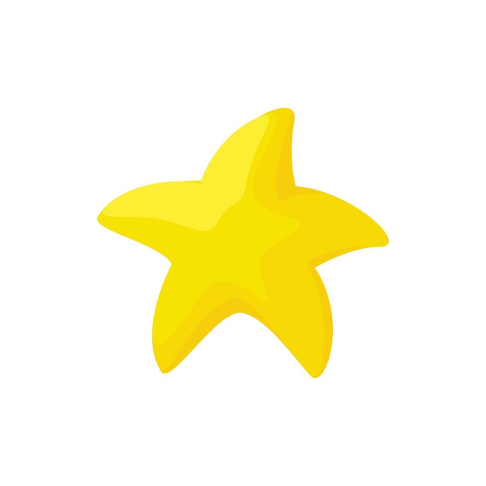 Gold starfish icon, cartoon style vector