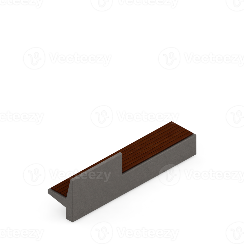 Isometric bench 3D render png