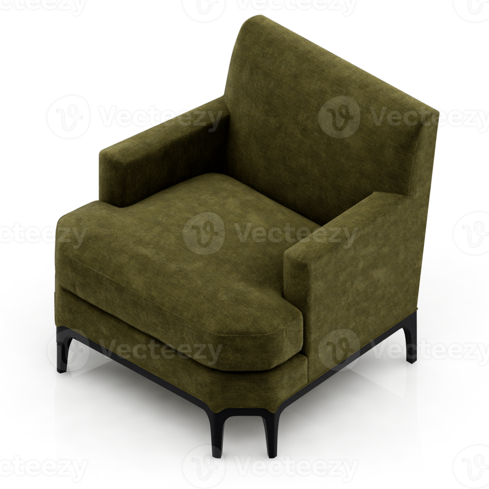 sillón isométrico aislado 3d render png