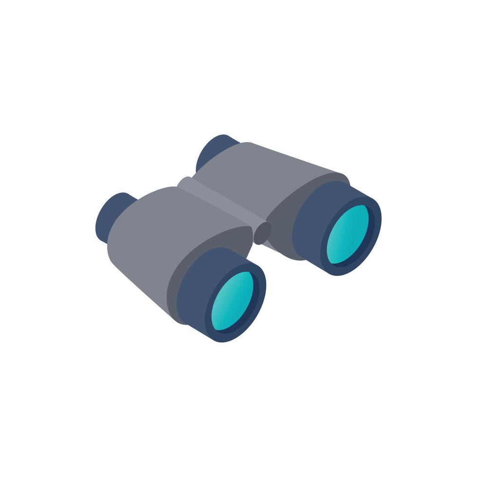 Black binoculars isometric 3d icon vector