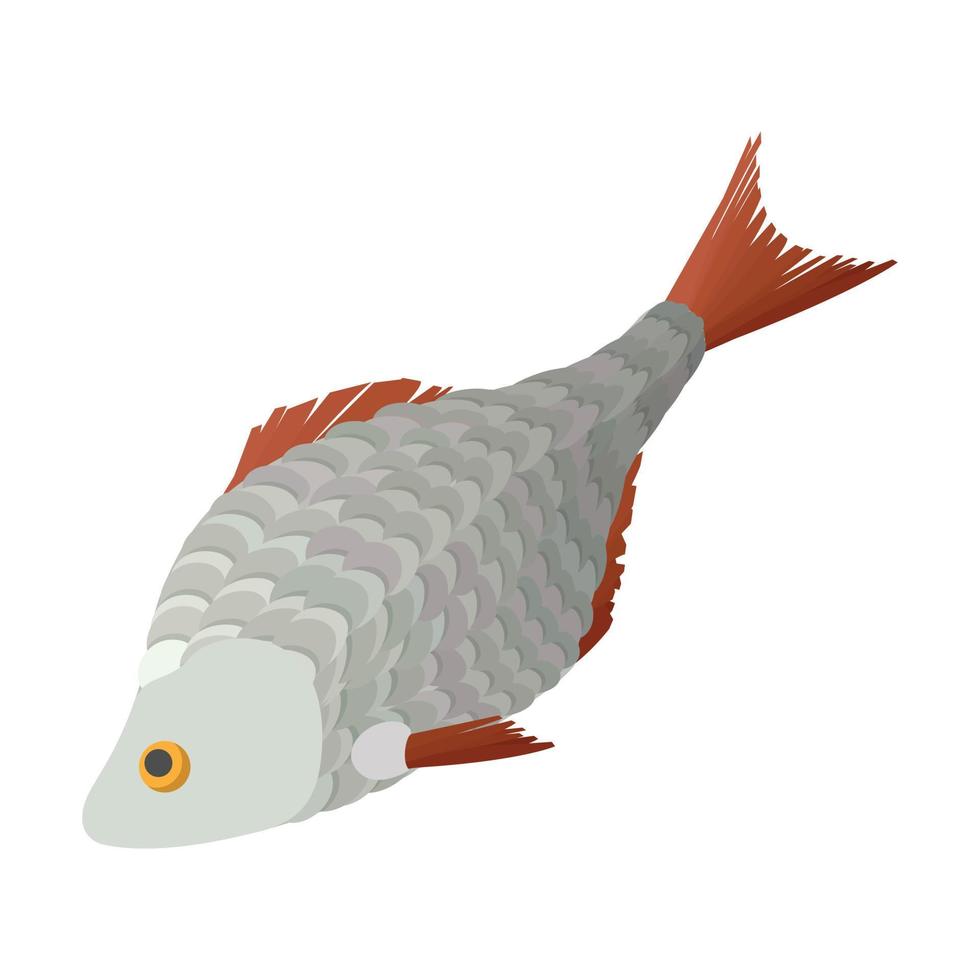 icono de dibujos animados de pescado seco vector