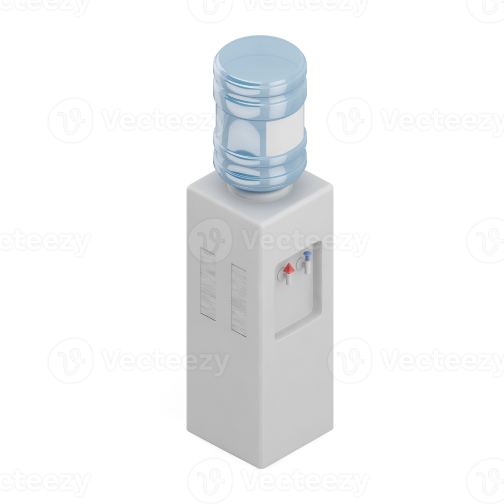 Isometric Water Dispenser 3D render png