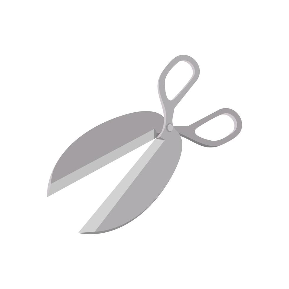 Metal scissors cartoon icon vector