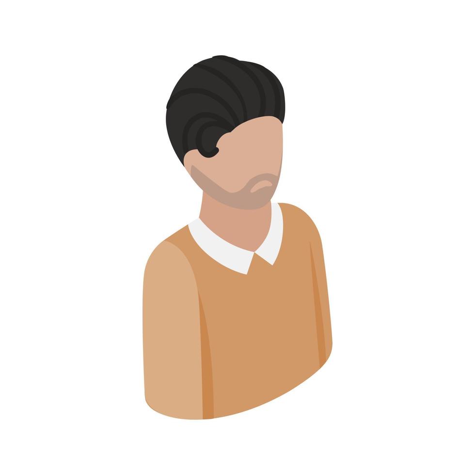 Man in pullover icon, isometric 3d style vector